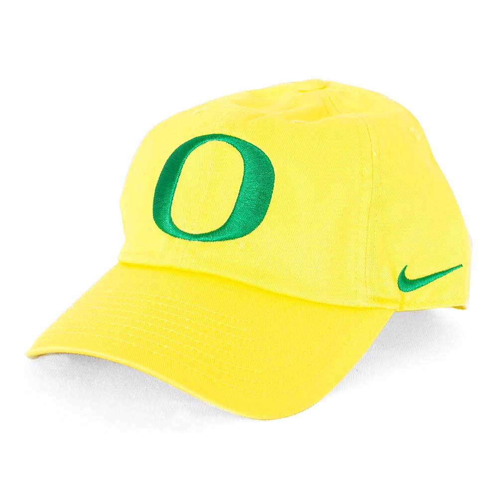 Classic Oregon O, Nike, Yellow, Curved Bill, Accessories, Unisex, Oregon word-mark, Primetime, Unstructured, Twill, Adjustable, Hat, 856245